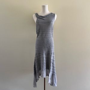Sarah Pacini grey linen cotton dress size small
